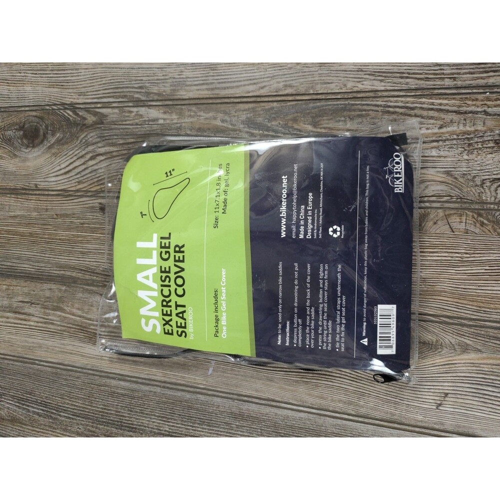 New Bikeroo Exercise Gel Bicycle Seat Cover Size Small (7"x11") Black